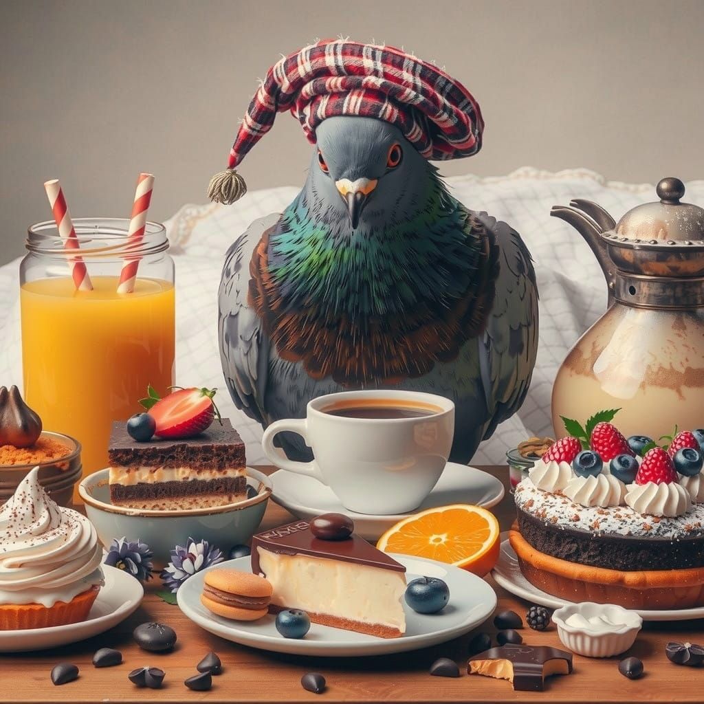 Majestic Pigeon in Warm Golden Light