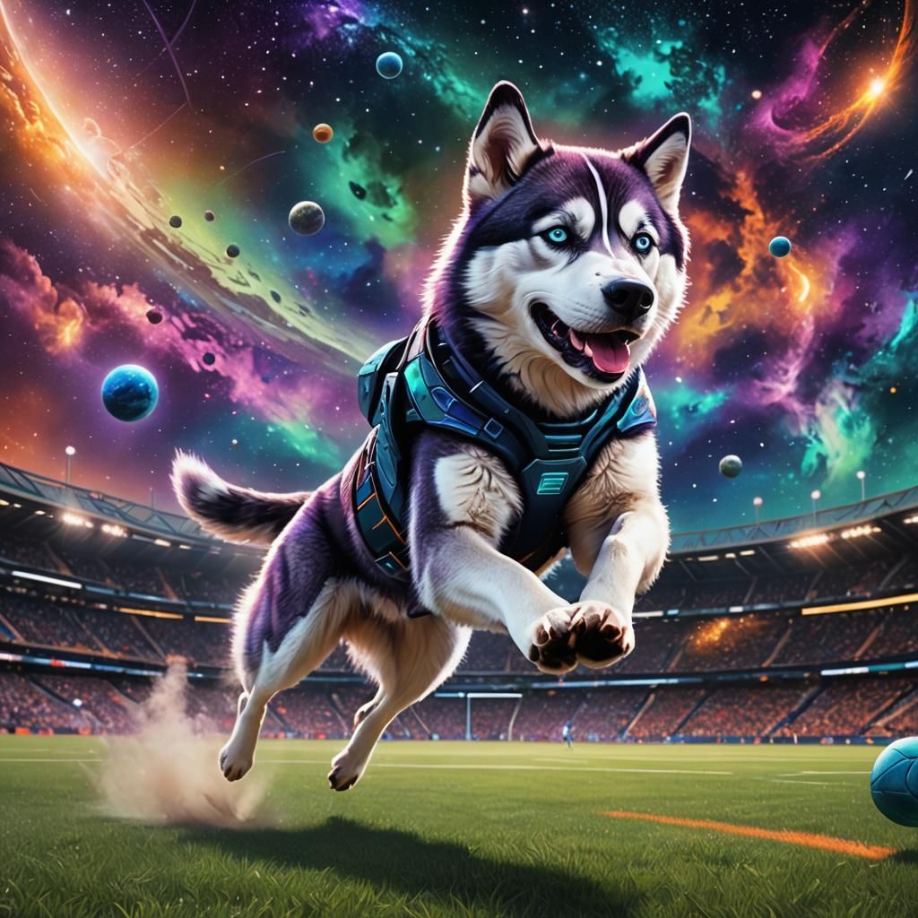 Husky Scores Try in Space: Digital Matte Painting