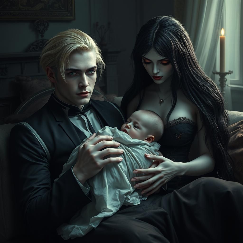 Ethereal Gothic: Cosmic Horror Family Portrait