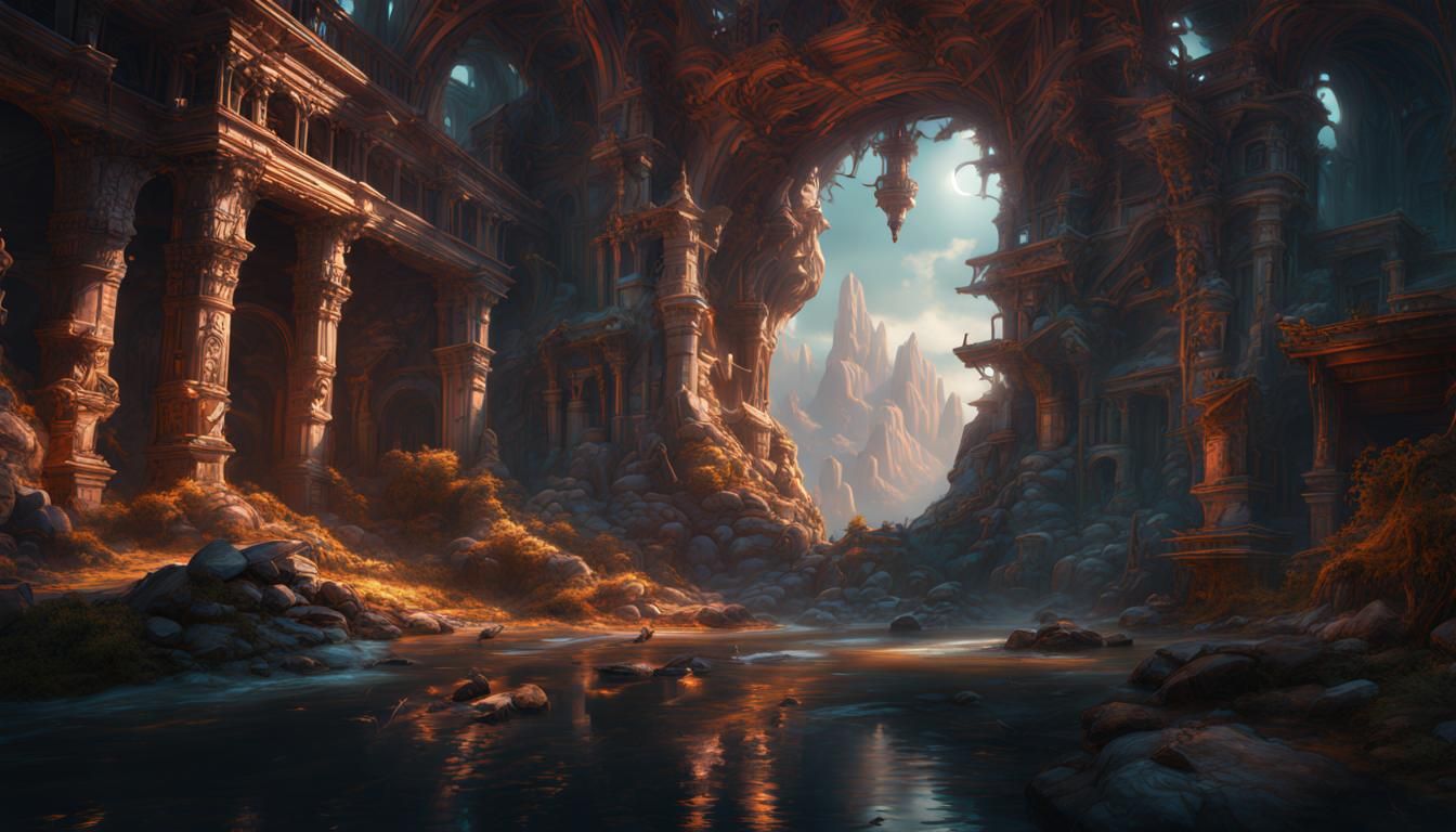 Fantastical Mindscape in Deep Color, Digital Art