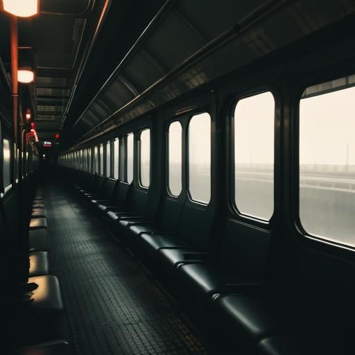 Eerie Abandoned Railway Station in Cinematic Darkness