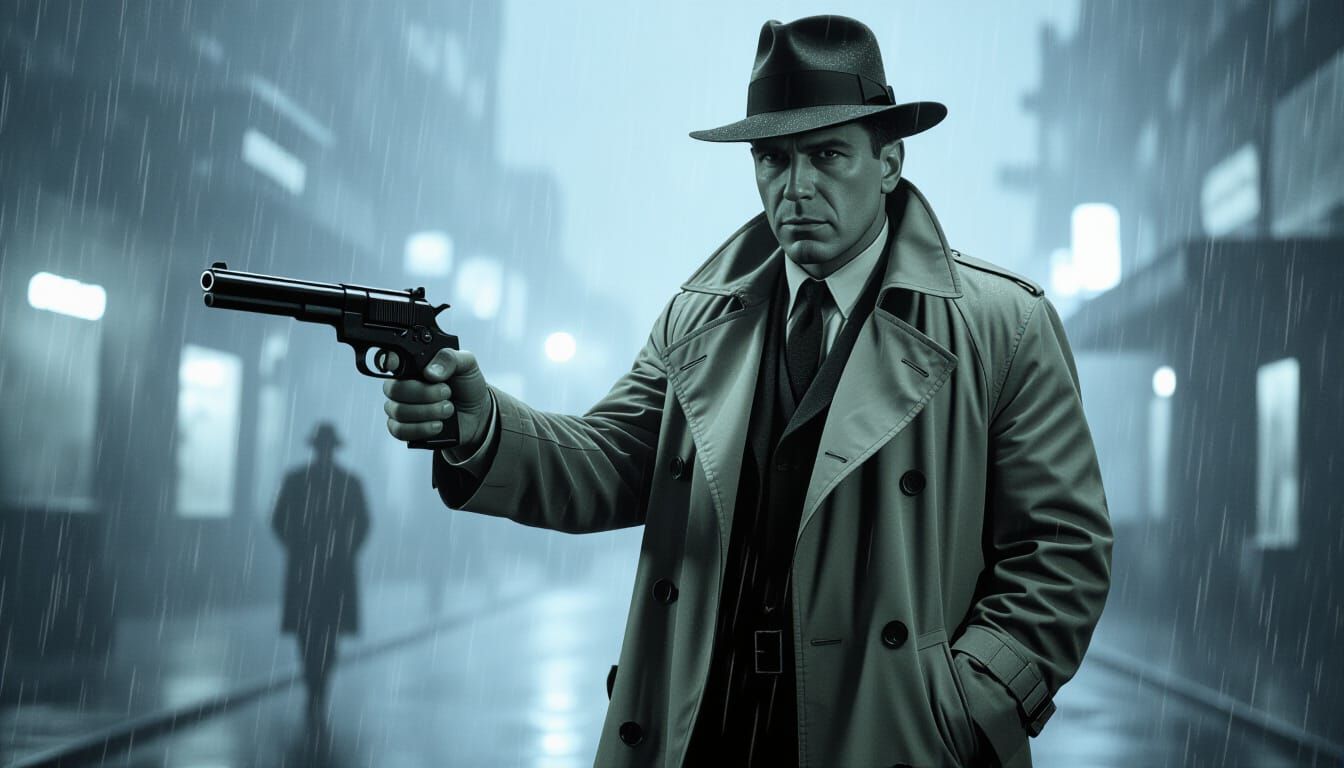 Humphrey Bogart as Blade Runner in Film Noir Style