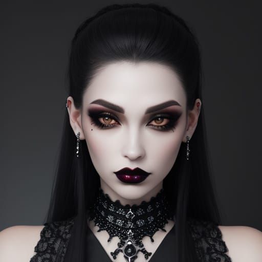 Gothic Woman with Piercings in Dark Elegance