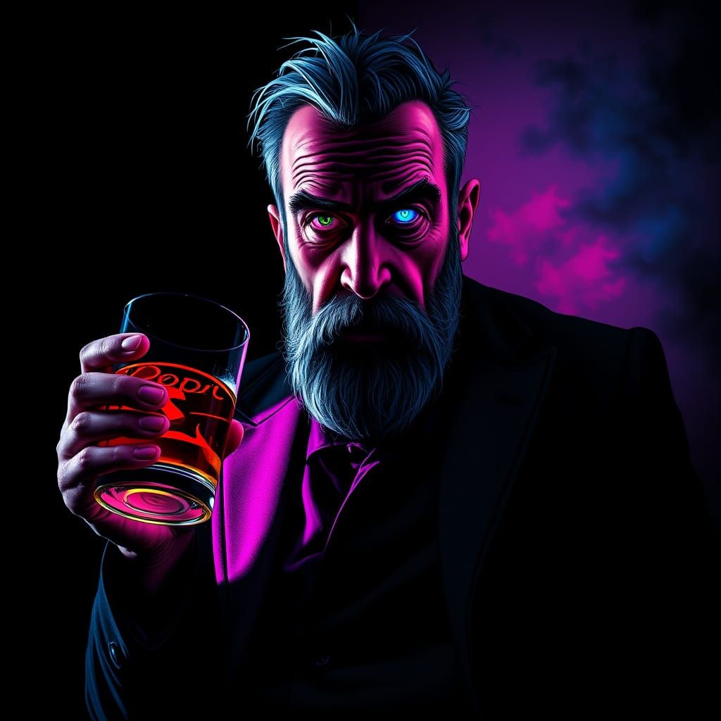 Surreal Portrait of a Man in Contrasting Worlds