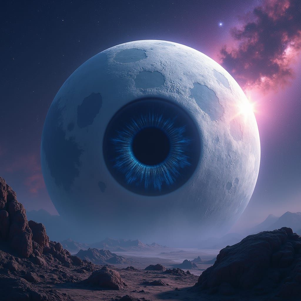 Gigantic Lunar Eyeball Gazing Out into the Cosmos