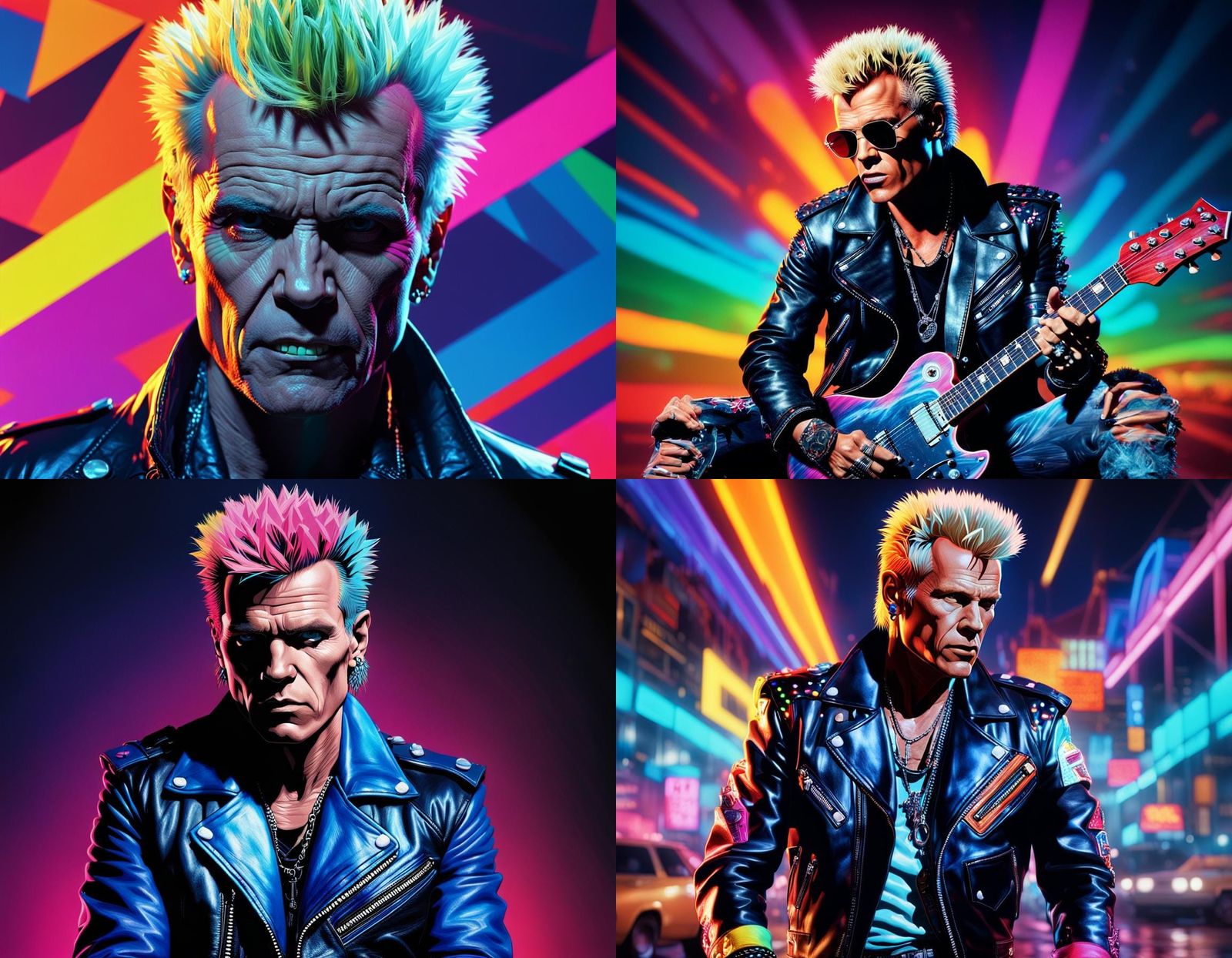 Pop Icon in 80s Fashion: Hyperrealistic Splash Art