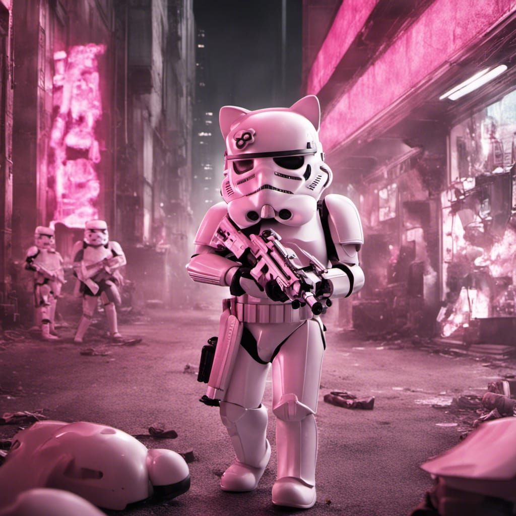 Pink Hello Kitty as a Stormtrooper