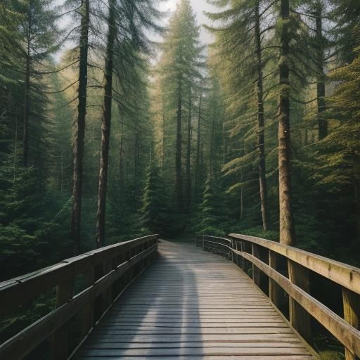 Horses on Forest Bridge to Morskie Oko