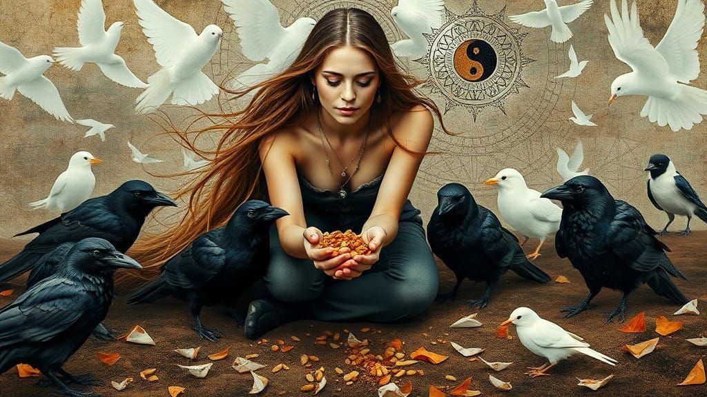 Serene Goddess of Balance Amidst Nature's Harmony