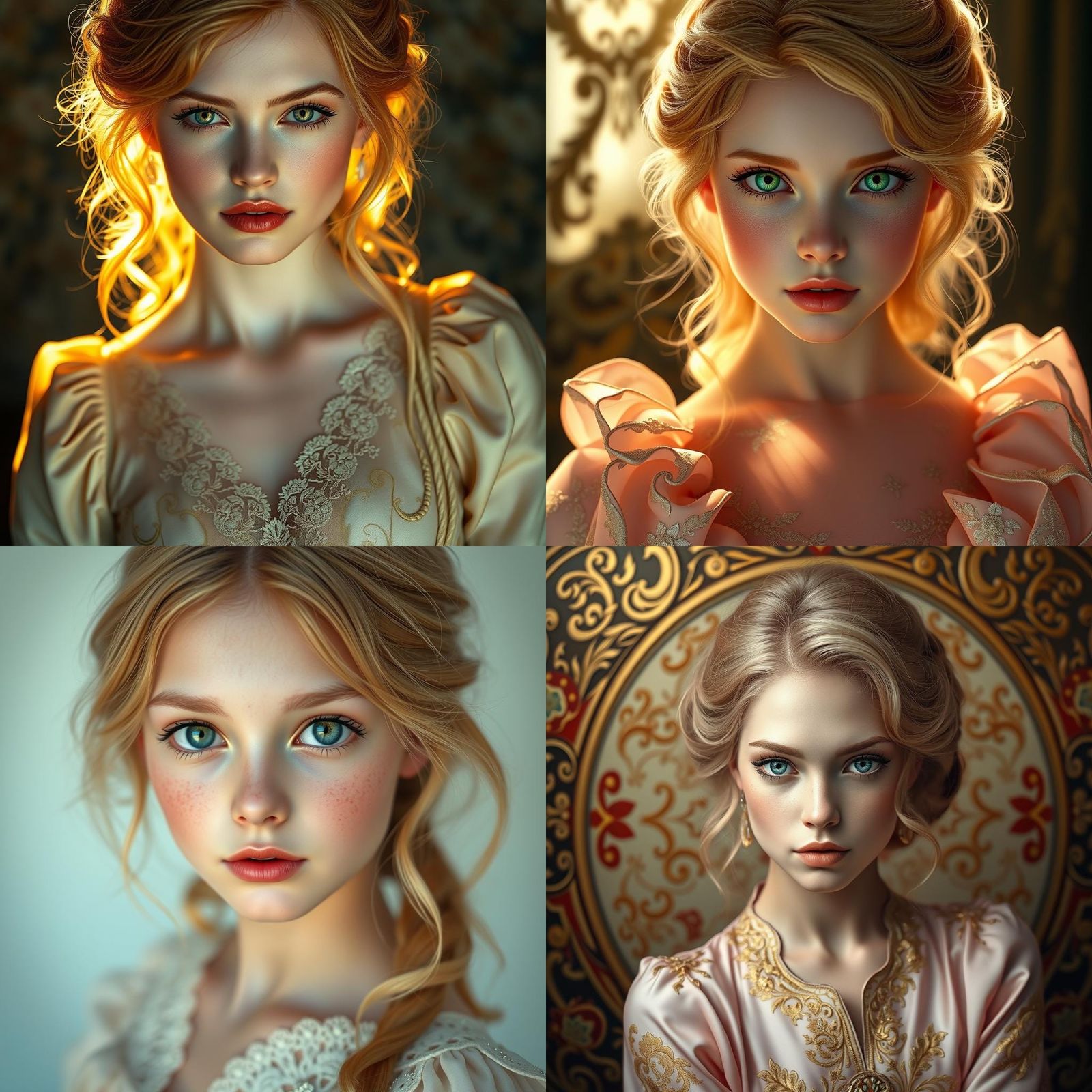 Strawberry Blonde Girl Portrait in Hyperdetailed Style