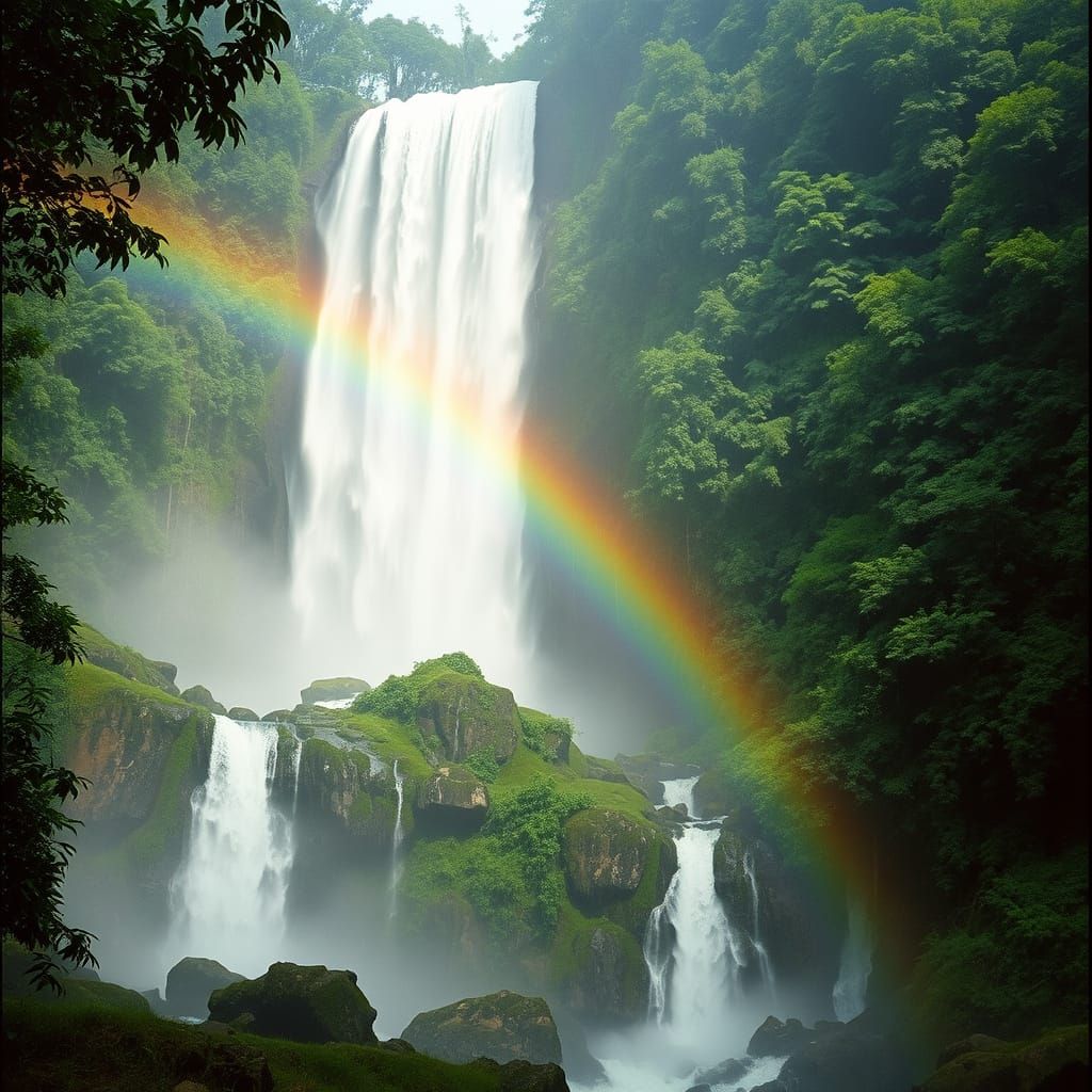 Epic Jungle Waterfall in Vibrant Colors