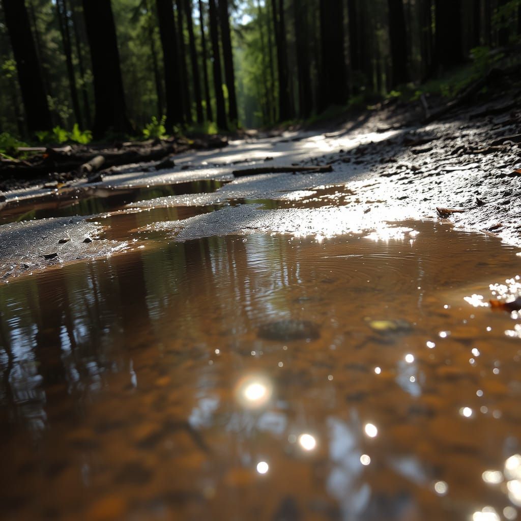 Sensual Raindrop Elegance at Forest's Edge