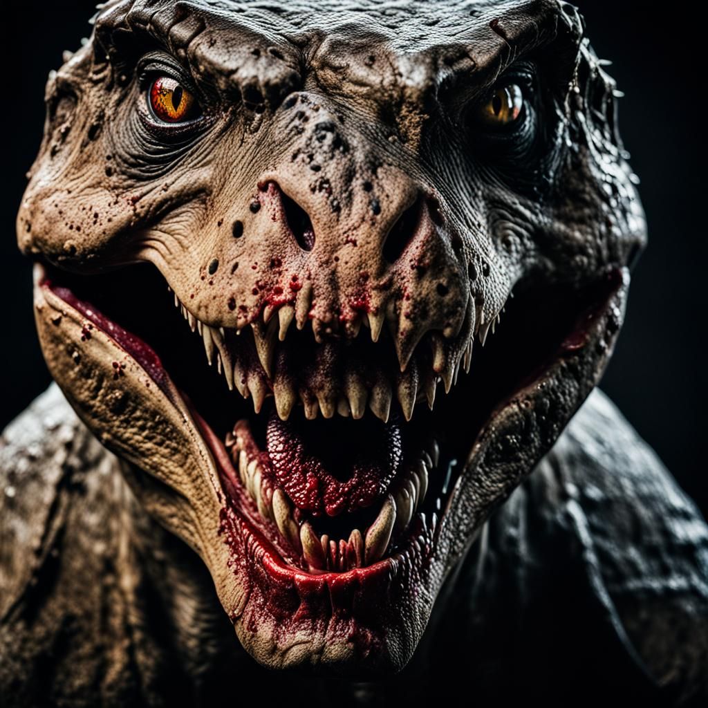 T-Rex Smiles: A Hyperrealistic Dinosaur Portrait