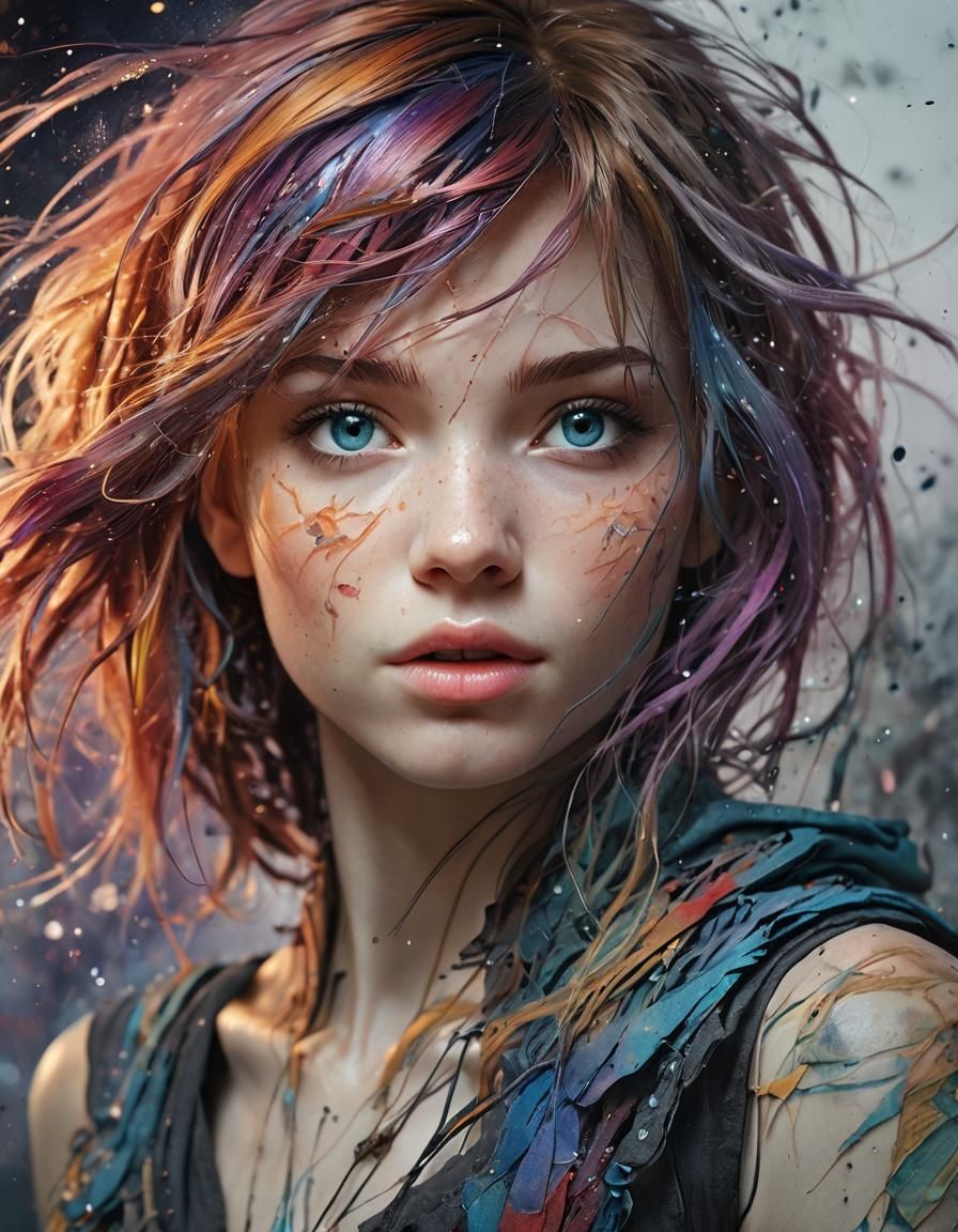 Detailed Cosmic Dark-Rainbowscape Digital Illustration