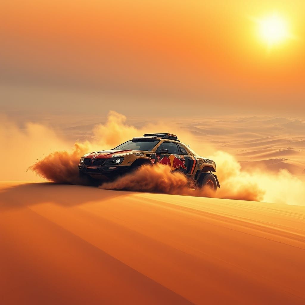 Dakar Rally Landscape in Futuristic Style