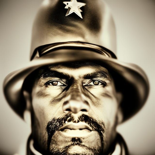 Vintage Football Quarterback in Sepia Portrait