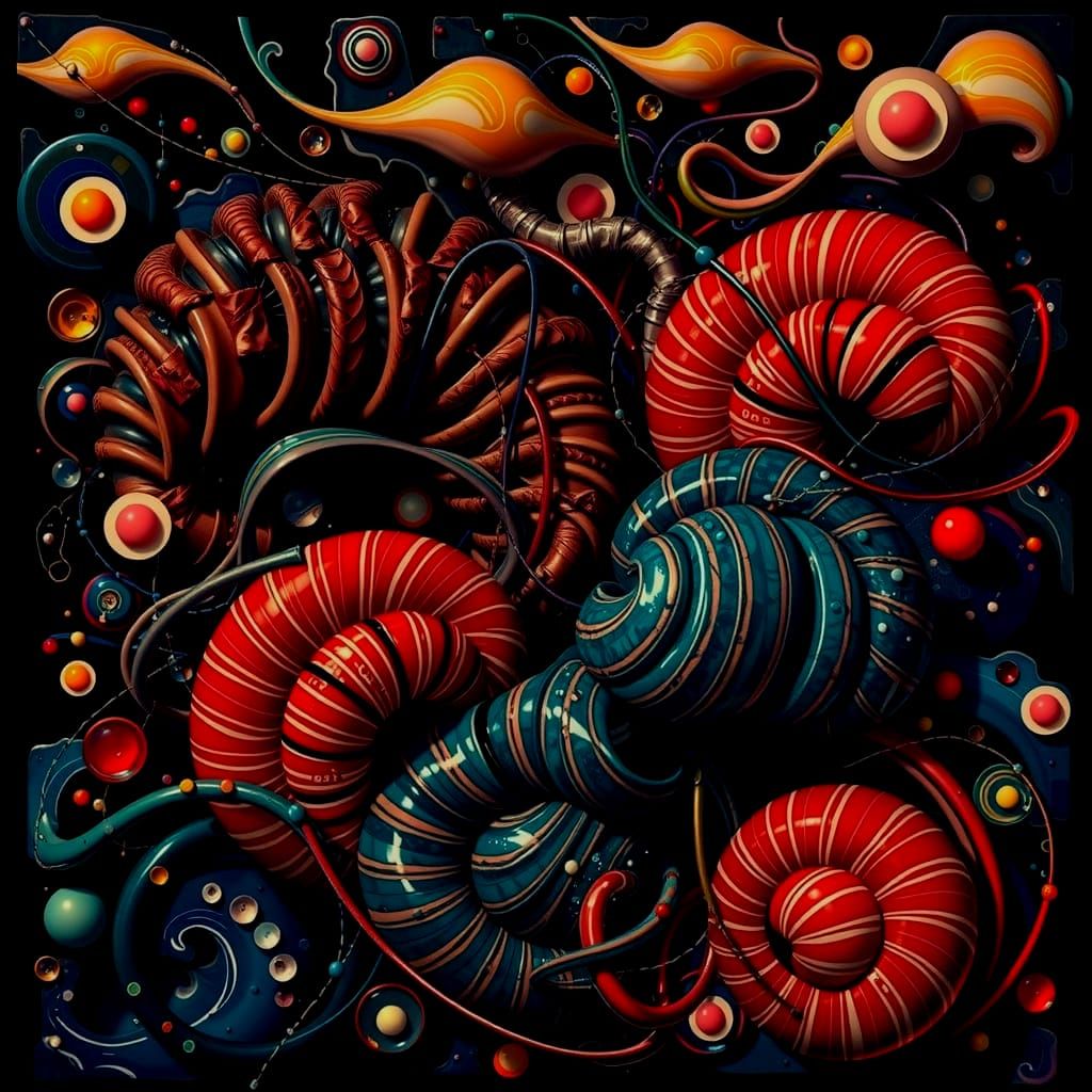 Abstract Swirling Gelato Colors with Stripes