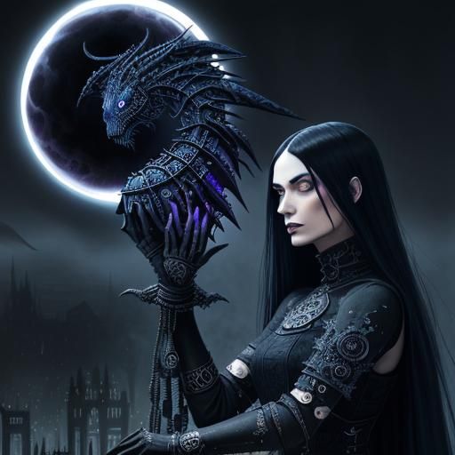 Gothic Yin and Yang in Dark Fantasy Style