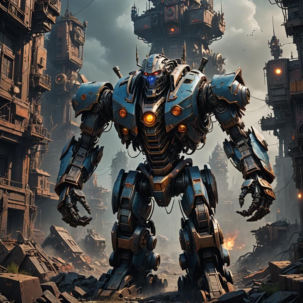 Detailed Matte Painting of an Evil Robot