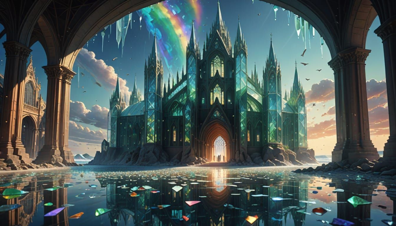 Glowing Sea Glass Cathedral Rises From Ocean