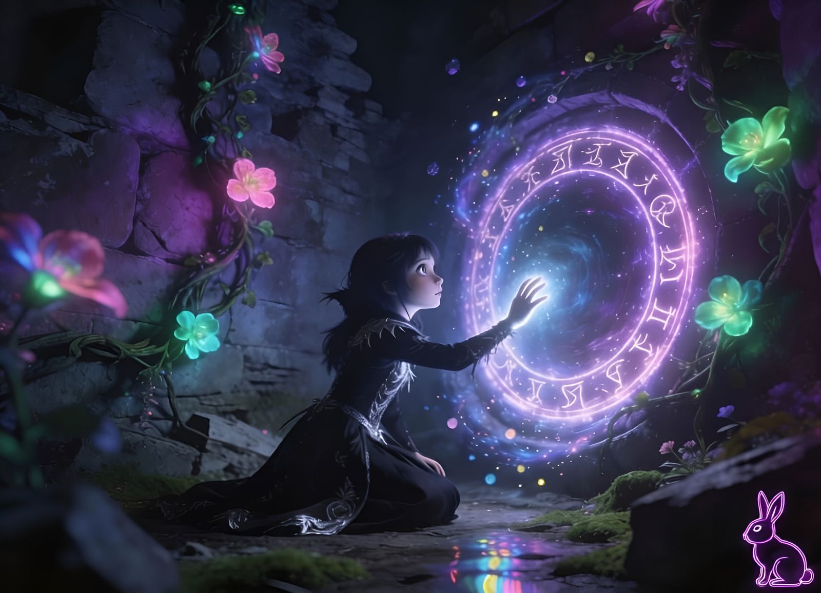 Goth Girl Discovers Magical Portal in Ruin
