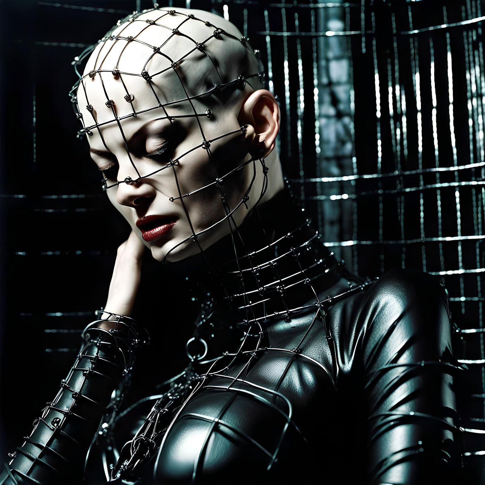 Cenobite in Chains as Impasto Painting