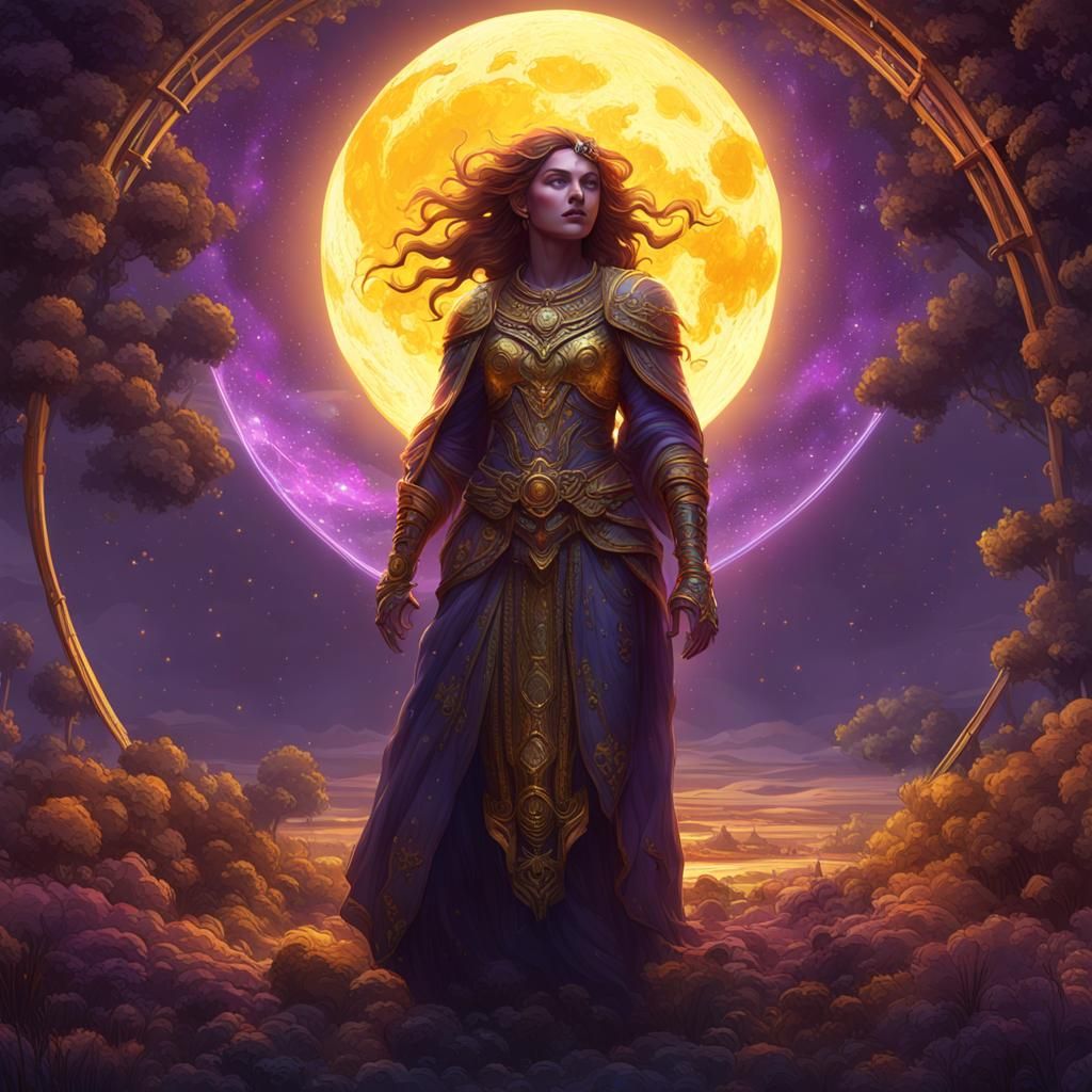 Sun and Moon Female World in Dark Fantasy Art