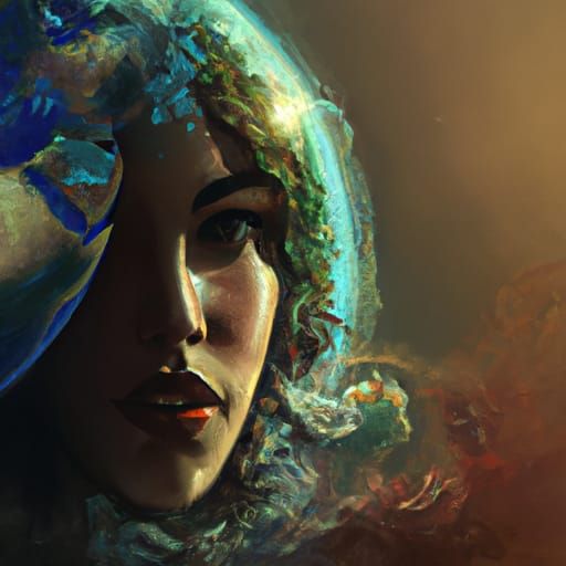 Earth's End: Hyperdetailed Portrait in Volumetric Lighting