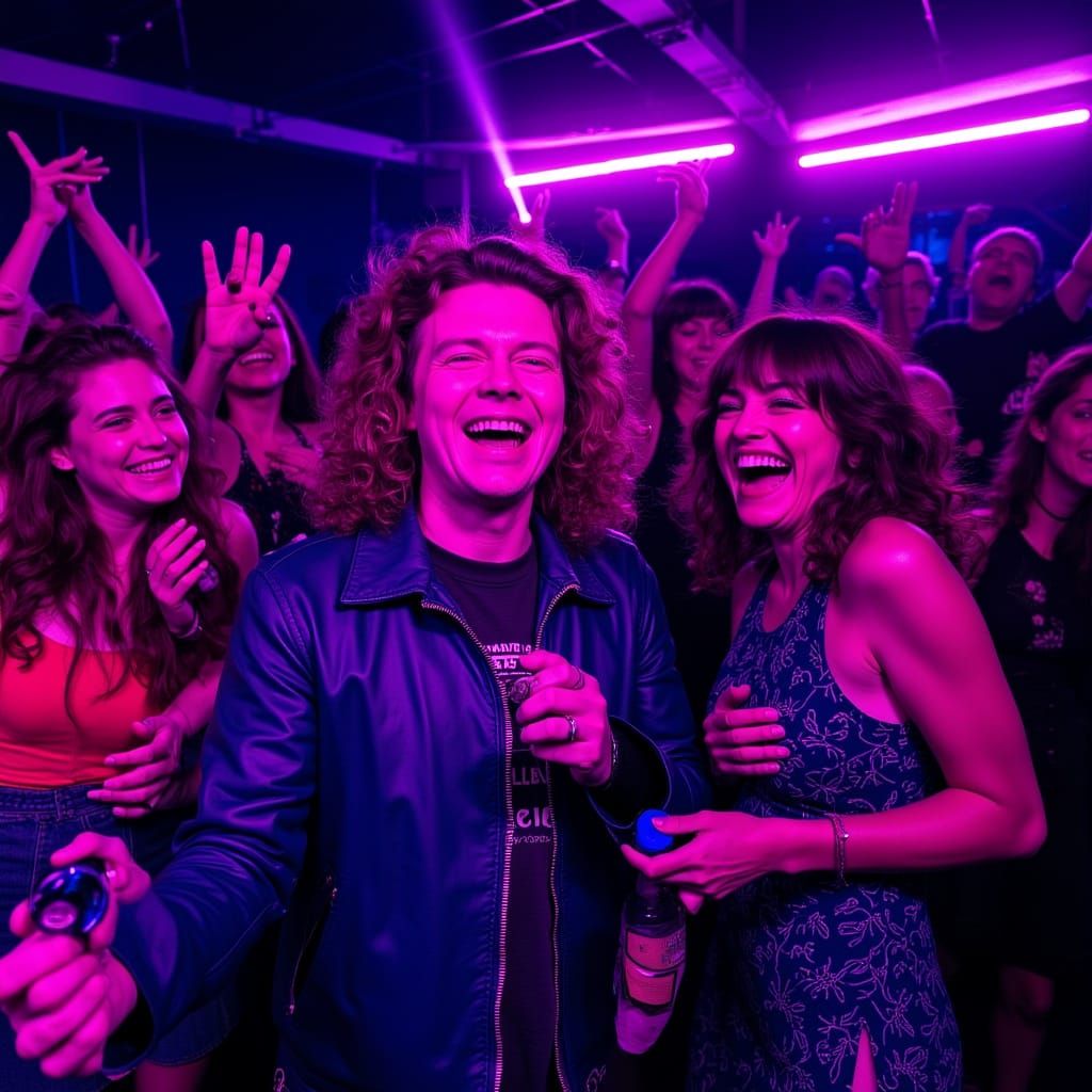 Dancer at a Neon Party, Inspired by Moreau and Doig