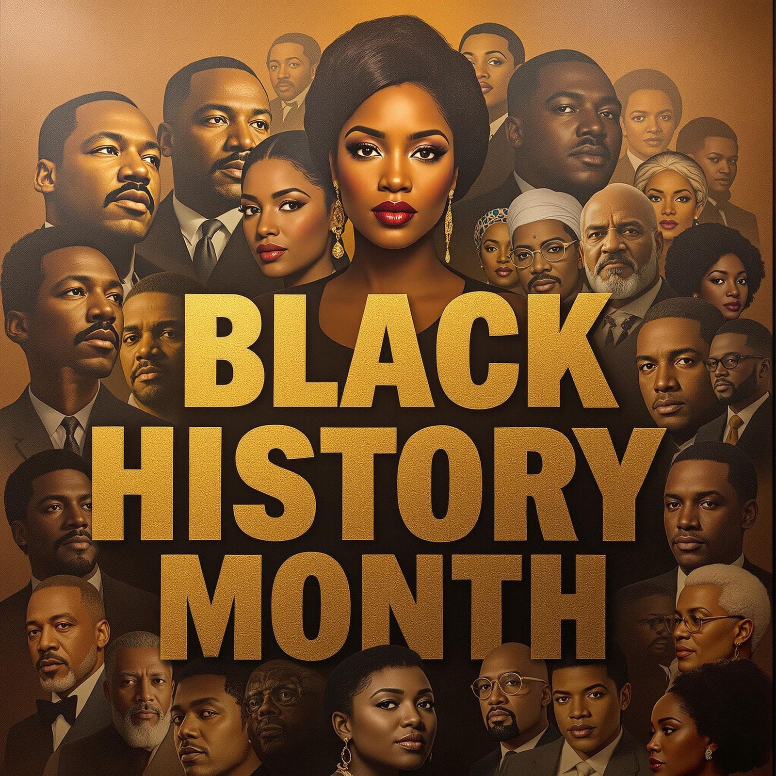 Photorealistic Tribute to African American Pioneers in Ameri...