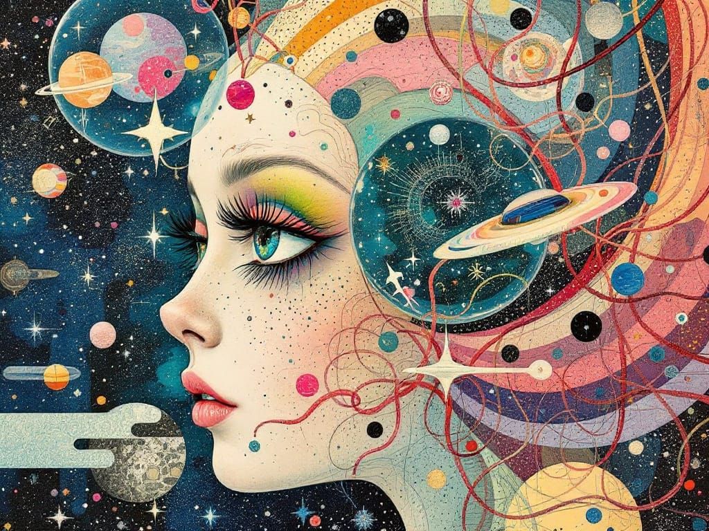 Upcycled, Hand-Me-Down, Assemblage Fabric of the Universe Li...