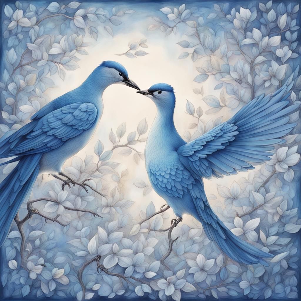 Romantic Bird's-Eye View in Gentle Blue Tones