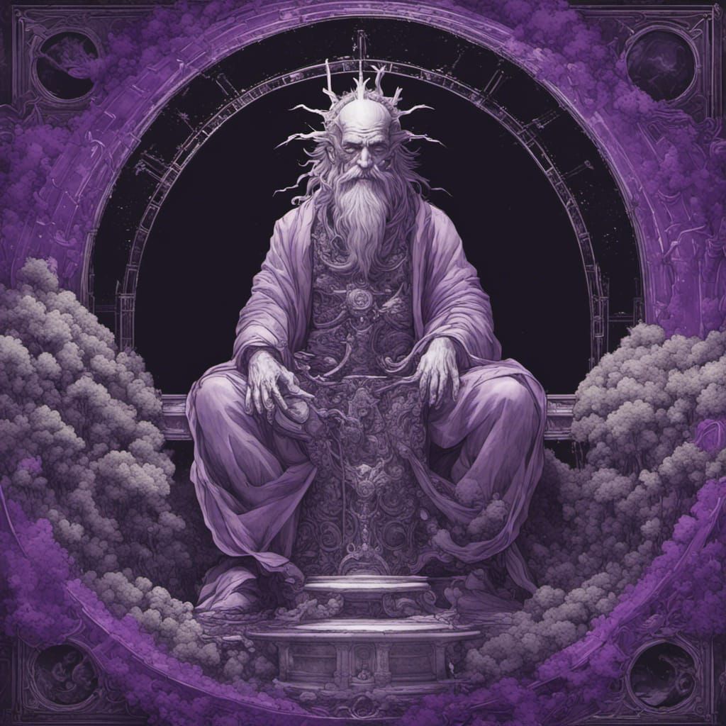 Chronos, God of Time, as Gothic Tarot Card