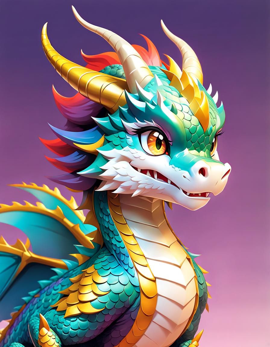 Cute Anime Dragon Chibi Illustration