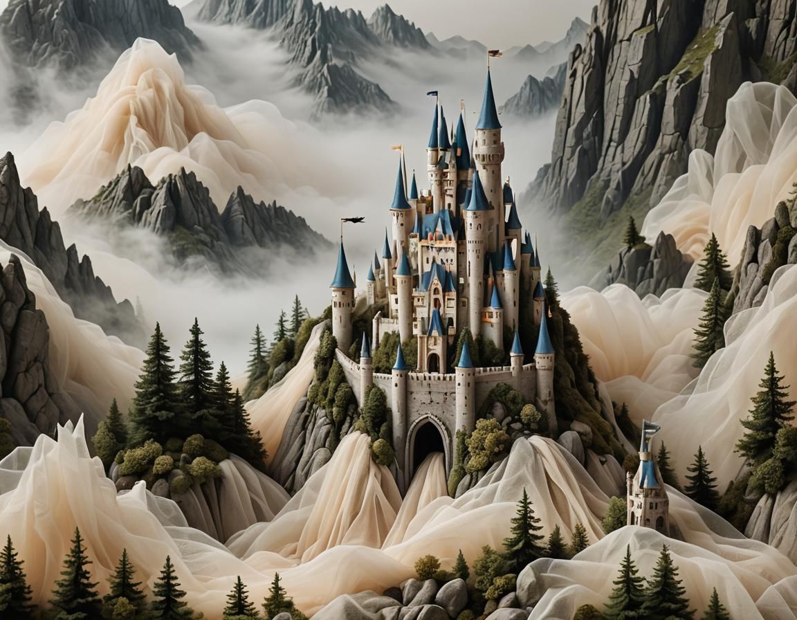 Tulle Castle in Mountainous Dreamscape