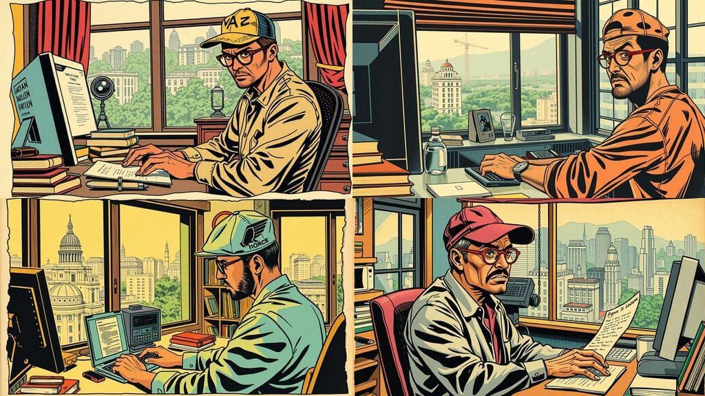 Retro-Futuristic Portrait of a 30s Sci-Fi Writer