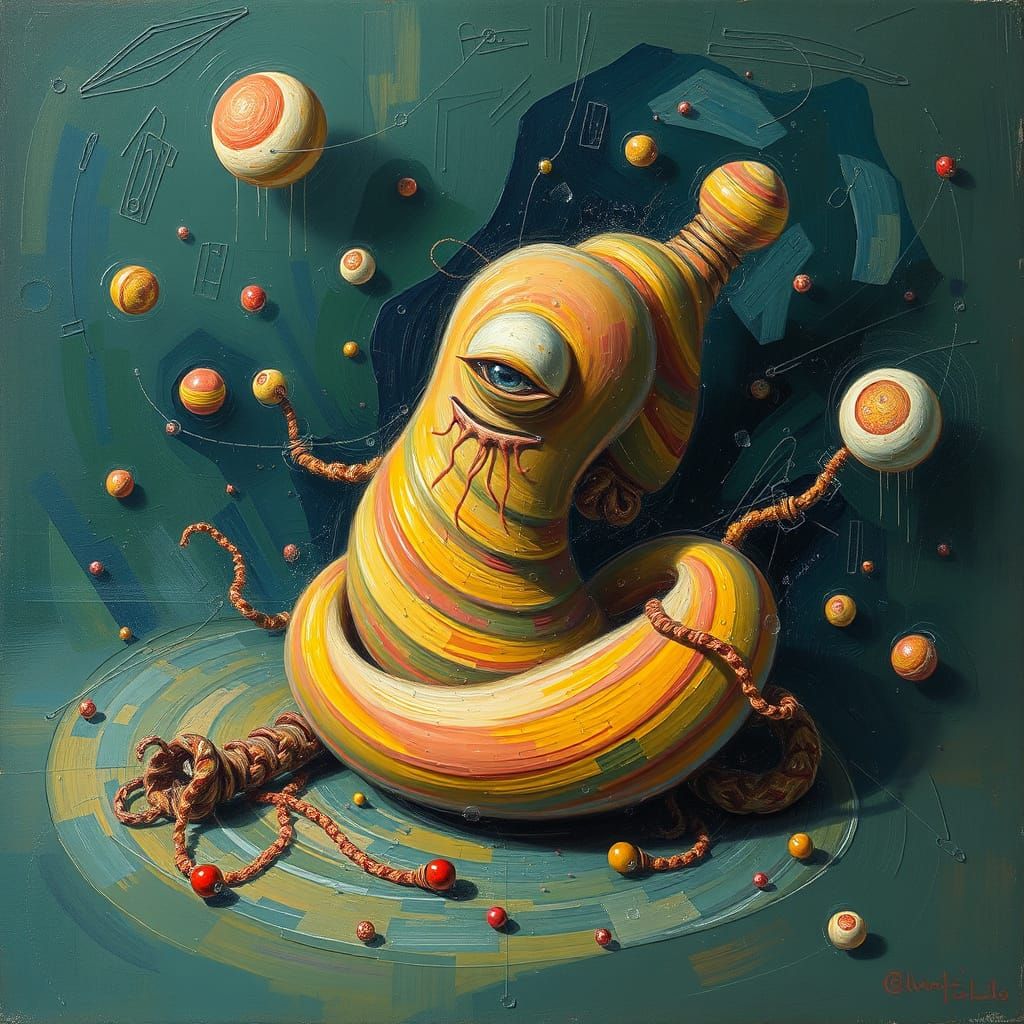 Surreal Oil Painting of Unexpected Events