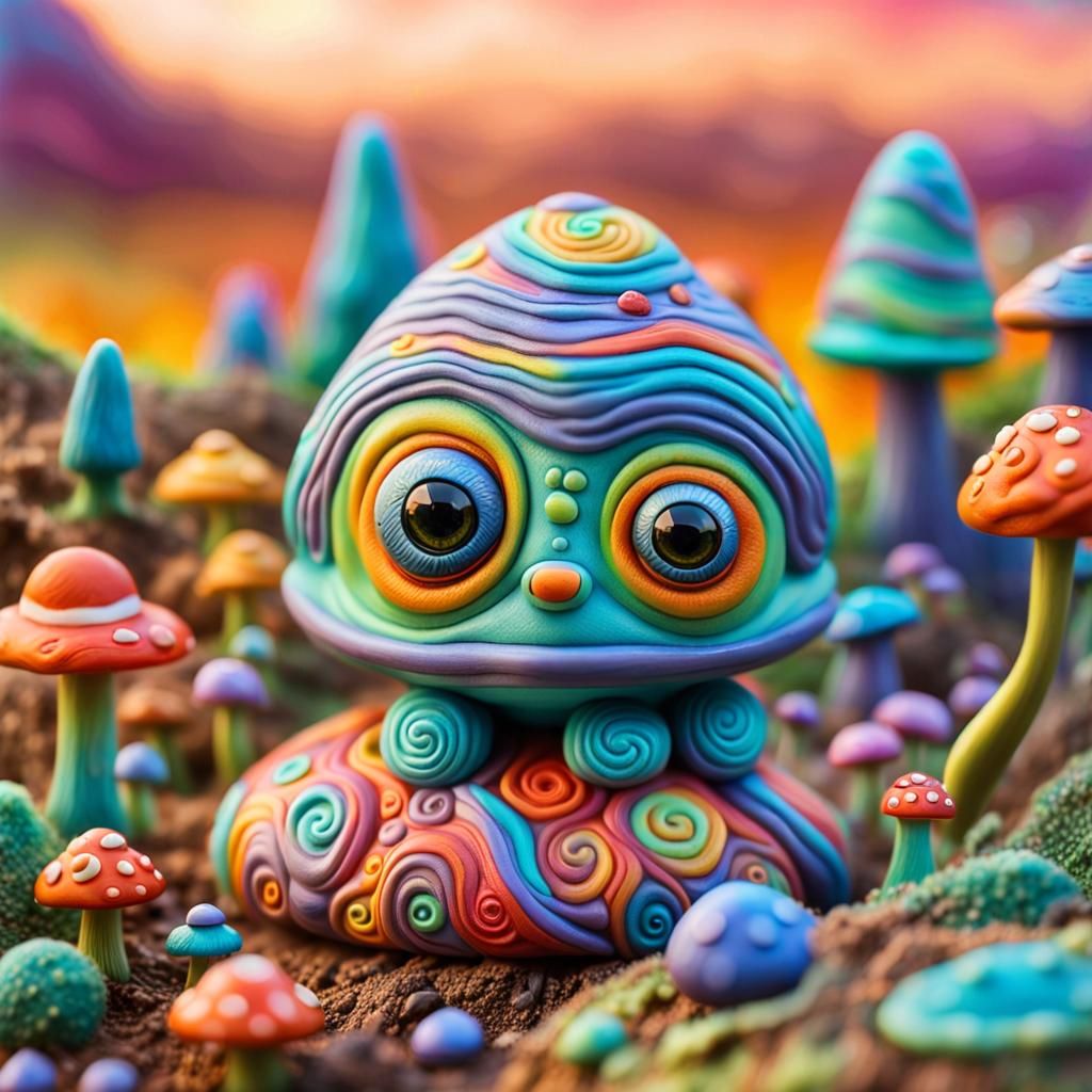 Detailed Alien Figurine in Polymer Clay Art