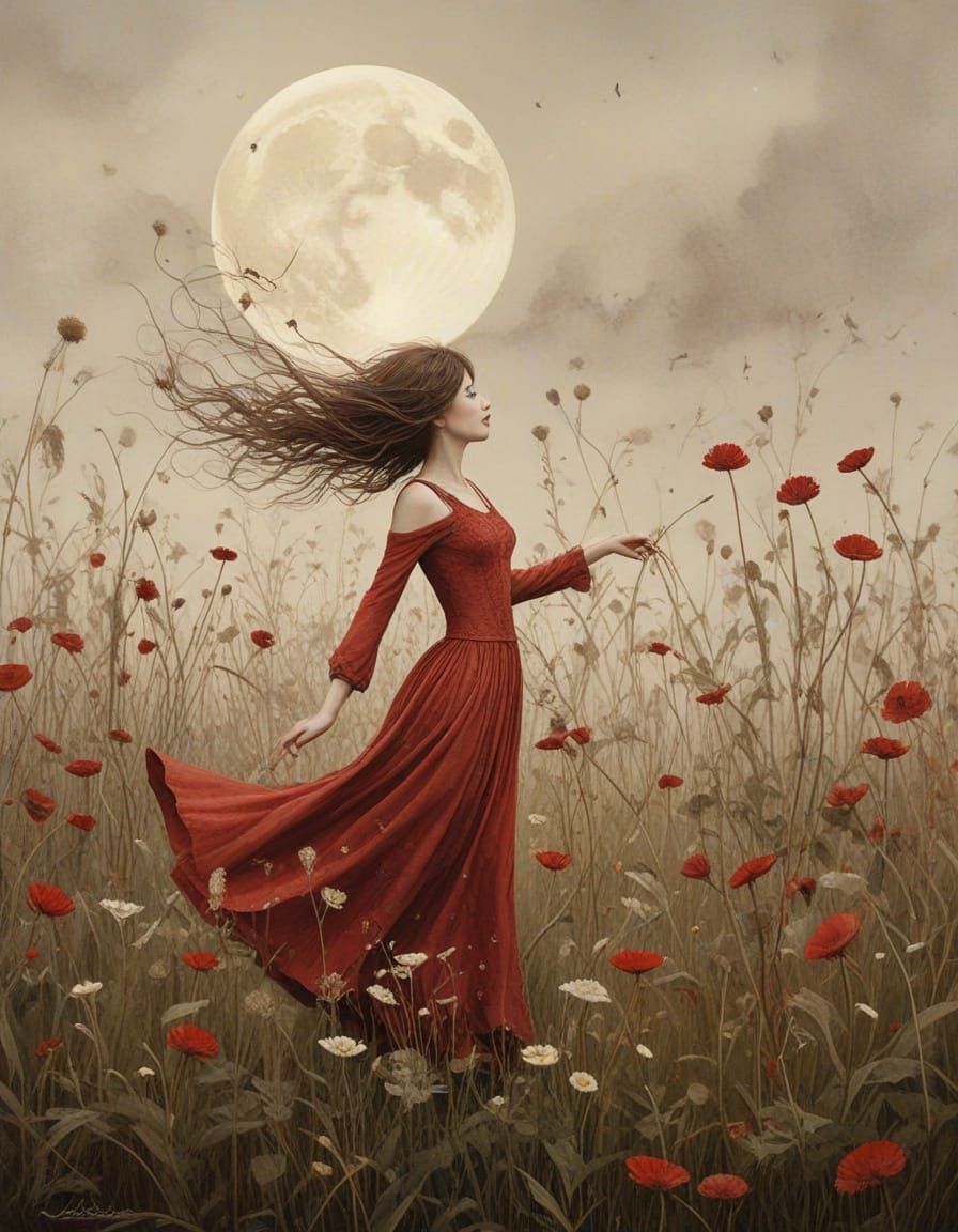 Dandelion Dance: Whimsical Watercolor Illustration