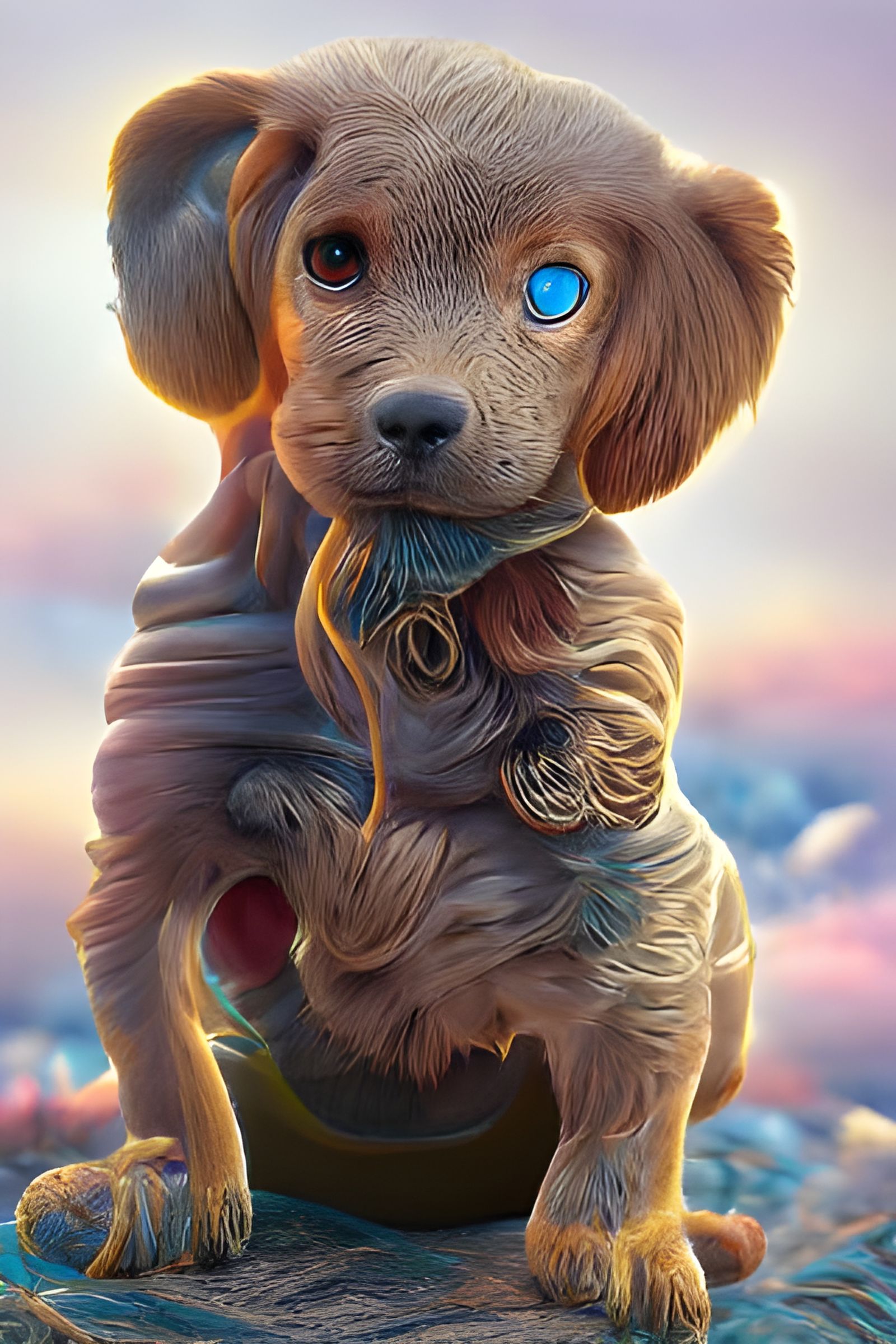 Sci-Fi Fantasy Puppy in Detailed Digital Illustration