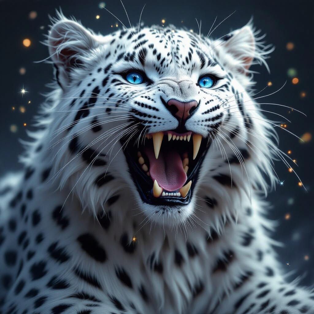 Gothic Leopard in Museum Collection, Fantasy Art