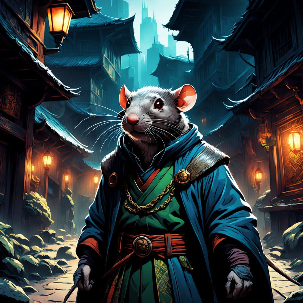 Powerful Rat Sensei Master Splinter in Epic Cinematic Digita...