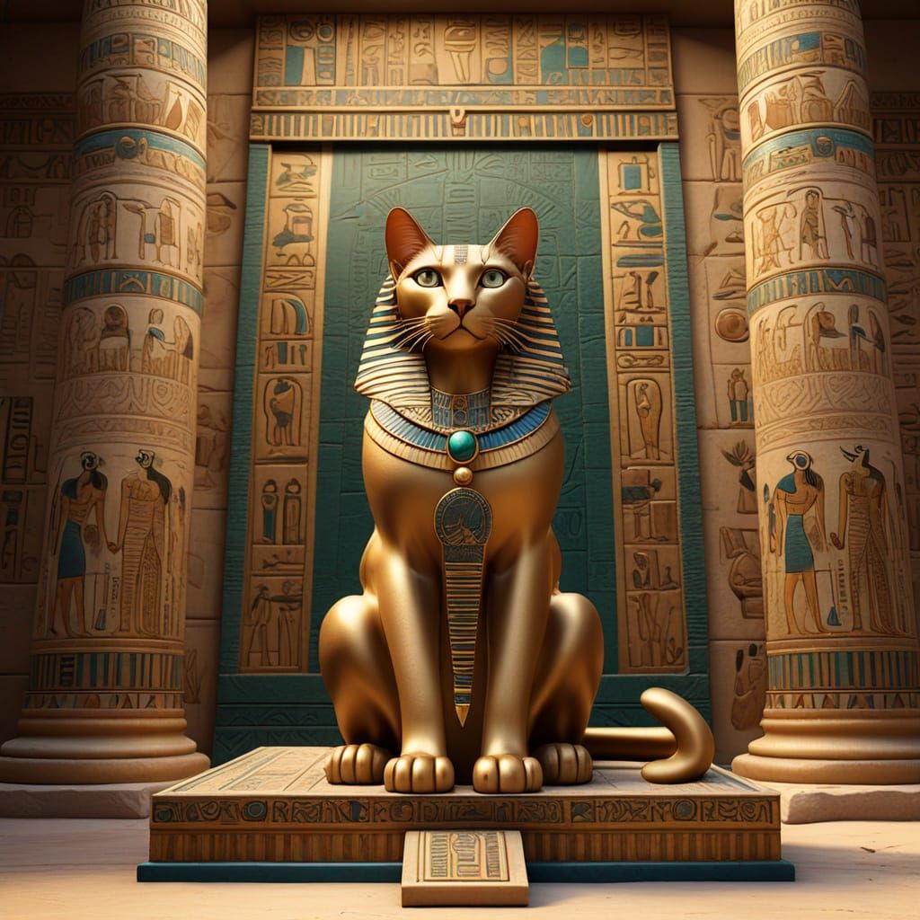 Regal Feline Queen of Ancient Egypt