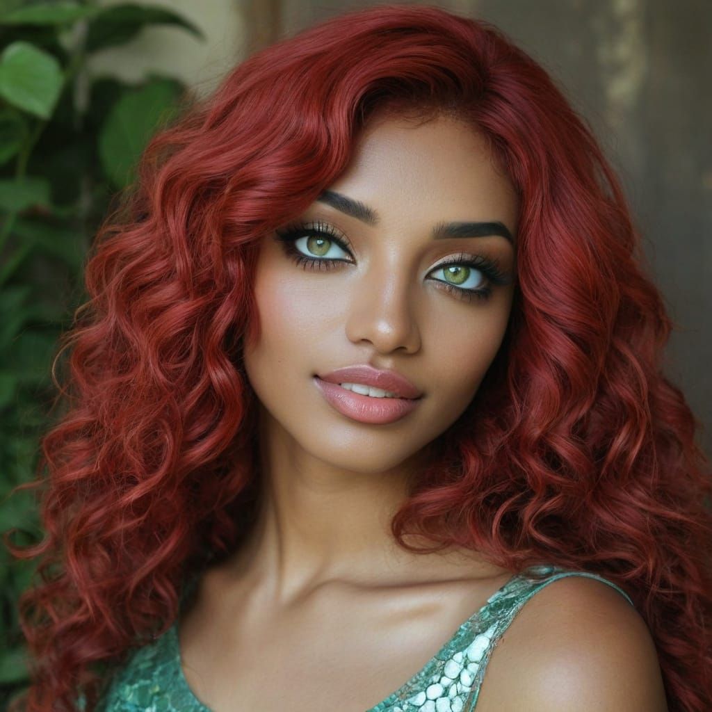 Voluptuous Indian Goddess with Soft Curls and Amber Skin