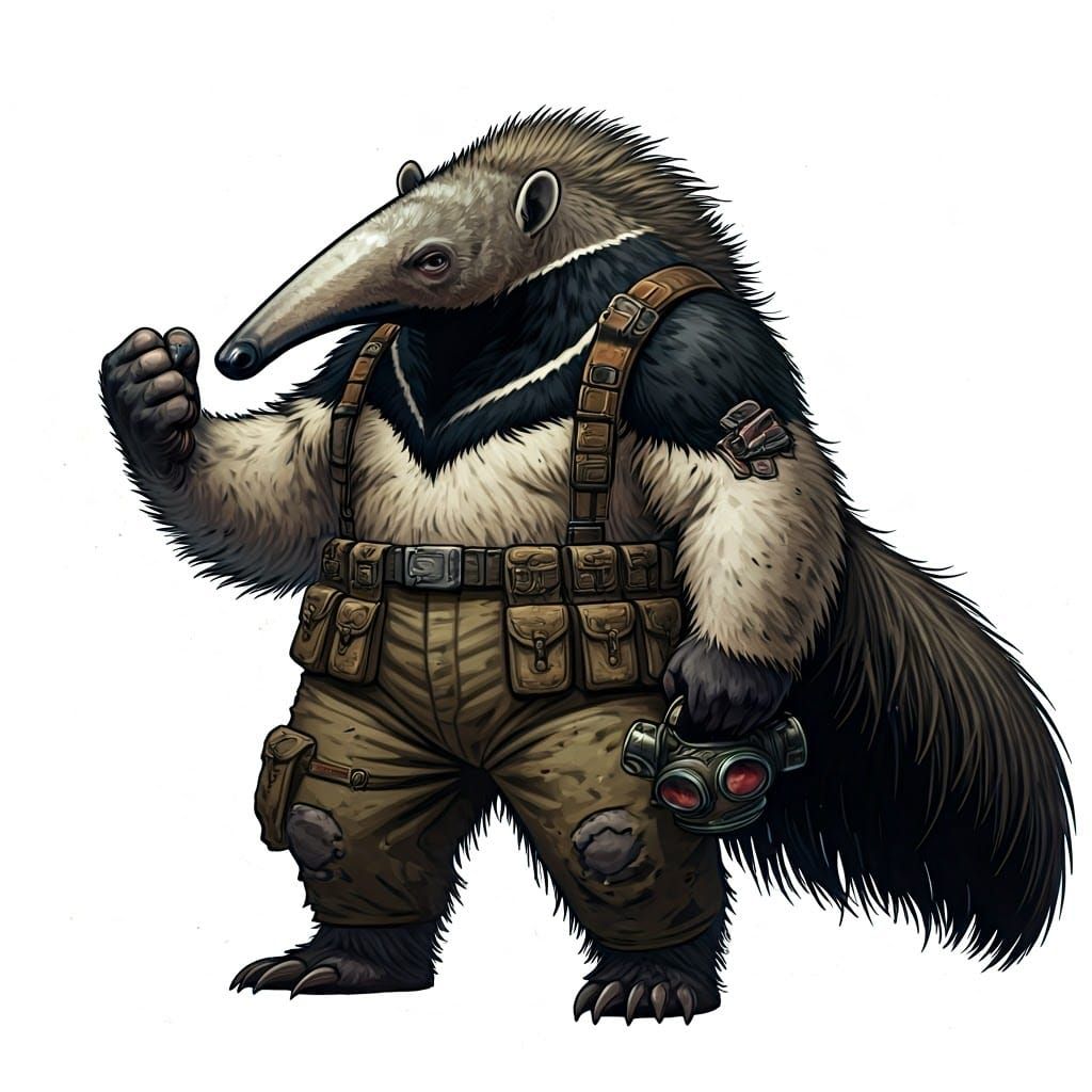 Anteater Dominance: Comic Book Style Illustration