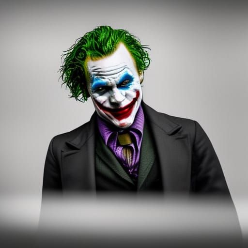 Realistic 4K Image of Heath Ledger Joker Smoking