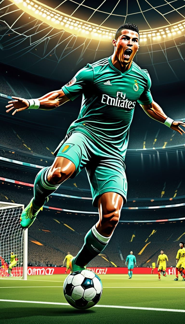 Youthful Soccer Star in Exuberant Celebration