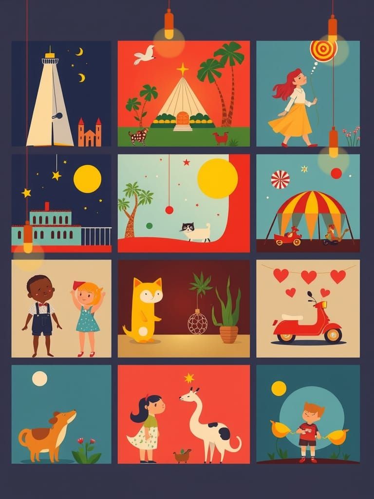 Retro Illustrations: Mid-Century Charm and Playful Art