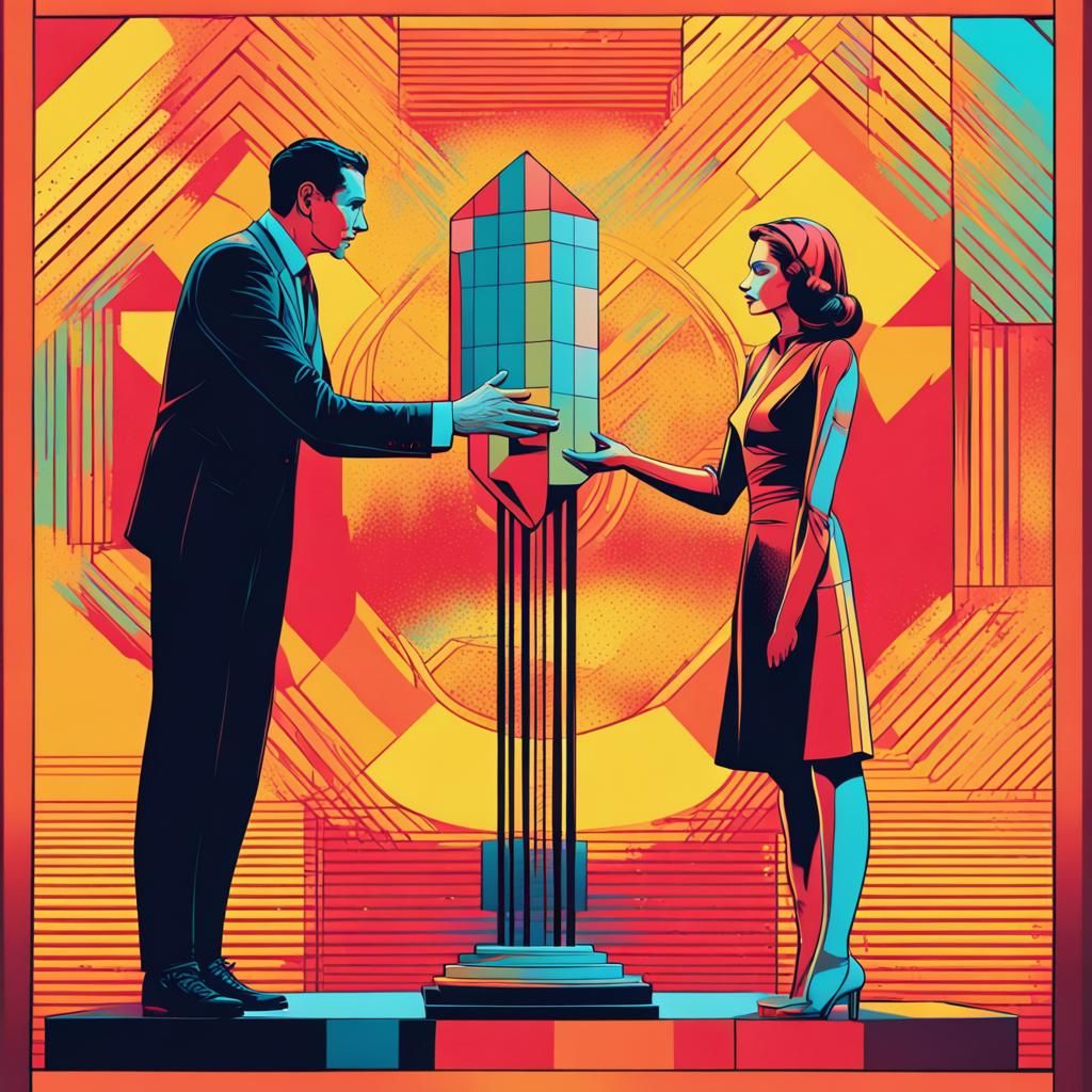 Host Presents Award to Actress: Pop Art Print