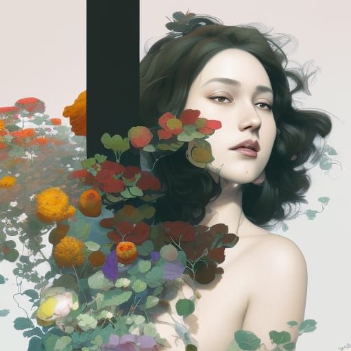 Secret flower garden quantum colors of love head and shoulde...